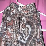Elan  Pink and Blue Paisley Sleeveless Blouse Photo 2
