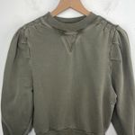 frame denim Frame Womens Long Sleeve Crew Neck Sweatshirt Green Cotton Size Small Petite Photo 1