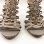Joie  Rhoda Cage Suede Leather Stiletto Heeled Sandals: Dove/Taupe Photo 3