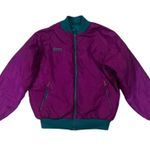 Columbia VINTAGE Women's Medium Purple/Teal Reversible Puffer Bomber Jacket Photo 0