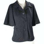 New Directions Black Short Flutter Sleeve Over Jacket Med Corporate Goth Style Photo 0