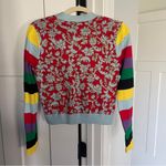 Alice + Olivia  Cardigan Minako‎ Multipattern V-Neck Button Front Floral Sweater Photo 4