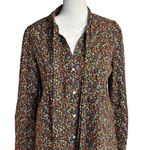 J.Crew women’s floral spring button up with extra tie knot bow long sleeve - S Photo 7