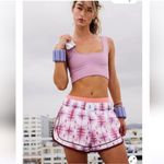 Free People Movement Varsity Blues Pink and White Printed Shorts -Sand Storm Photo 2