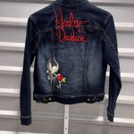 HARLEY DAVIDSON Denim Dark Blue Jean Embroidery Jacket Size Women's Medium Red Photo 7