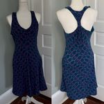 The North Face  Blue Geometric Racer Back Active Dress Built in Bra Medium Photo 1