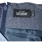 Kate Spade Saturday Dress Panel Embroidery V Neck Sleeveless Blue Cotton Size S Photo 4