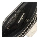 Karl Lagerfeld LEATHER SHOULDER BAG Black & White Handbag Mini Purse 10"x6" NWT! Photo 6