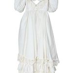 Vintage Victorian Puff Sleeve Tiered Lace Wedding Dress Sz XS Photo 7