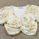 Abercrombie & Fitch White and Yellow Floral Blouse Photo 3