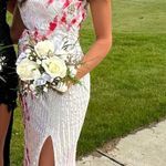 White and Pink Prom Dress Size 0 Photo 4