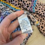 Savanna Jane Tan Black Leopard Print Babydoll Top Rayon Ric Rac Size S Photo 3