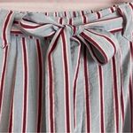 ICHI Pants Wide Leg Blue Striped Tie Belt Cropped Viscose Nylon EU Size 38 Beach Size M Photo 6