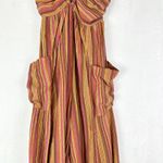 Free People Sundaze For Surfin Jumpsuit Size Small Red Clay Combo Balloon Leg Photo 6