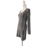 Mudd Gray Snakeskin Body Con Animal Print Long Sleeve Mini Small Dress Photo 2