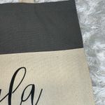 Kayla Tote Bag Gray Cream Black Script Graphic 14 x 16" Photo 2