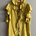 Milly Mustard Yellow Silk Ruffle Sleeve Relaxed Peasant Cottage Blouse Top 10 Photo 0