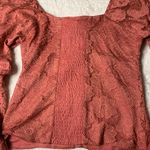 Juniors Pink long sleeve lace up cropped boatneck Long Sleeve top NWT Size L Size L Photo 3
