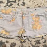 American Eagle  Floral Micro Shorts size 6 Light Blue Yellow Flower Print Stretch Photo 5