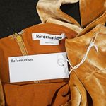 Reformation 💕💕 Emira Velvet Dress ~ Gold 2 NWT Photo 14