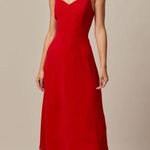 RIHOAS The Red Sweetheart Neck Cap Sleeve Midi Dress L Size L Photo 0