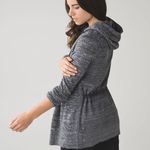 Lululemon EUC Peace of Mind Wrap Heathered Dark Slate Gray Hooded Cardigan 10 Photo 0