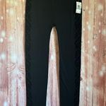 Zac and Rachel  Black Velvet Damask Trim Fleece Lined Leggings Photo 6