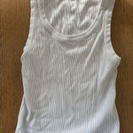 AGOLDE Classic White Ribbed Tank Top Photo 0