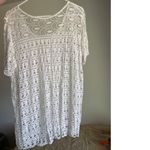 Made In Italy sz L Womens White Cut Out Embroidered Sheer Lace Gauzy Top Blouse Size L Photo 2