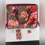 Gucci Soft GG Supreme Monogram Blooms Top Handle Bag Beige Multicolor Dry Rose Photo 12