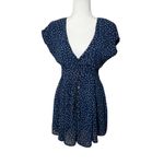 Showpo Mini Dress Navy Blue White Polka Dot‎ Button Front Fall Flirty Party Cute Size 4 Photo 1