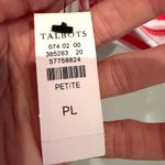 Talbots Split Neck Hoodie Striped Sweater Women's Large Petite Orange Preppy Photo 3