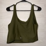 Old Navy  PowerSoft Olive Green Cropped Tank Sports Bra Top Medium Support Photo 4