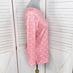 Vineyard Vines  Sankaty Printed Boat Neck Shirt Coral Pink Small Photo 2