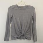 Ultra Flirt ‎ Womens Medium Gray Long Sleeve Knotted Top Round neckline pullover Photo 5