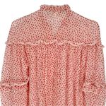 Jonathan Simkhai Silk Ruffle Polka Dot‎ Blouse Small Pink Red Dressy Valentine Photo 3