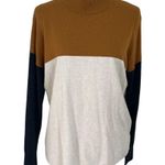 Madewell  Ashbury Colorblock Sweater Women’s Small Mock Neck Wool Blend Pullover Photo 0