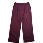 Old Navy Sz L Taylor Wide Leg Trouser Pants Pleated High Waisted Straight Maroon Photo 1