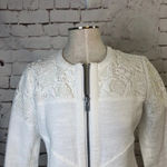 CAbi  White Lace Occasion Zip Up Jacket‎ Style 715 Photo 1
