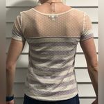 White and light purple shirt Photo 1