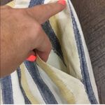 Anthropologie Edme & Eystlle "Cafe Awning" Linen Cream/Navy/Yellow Striped Skirt Photo 3