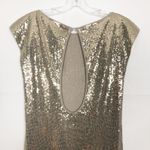Alice + Olivia Gold Sequin Mini Dress Cap Sleeve Photo 6