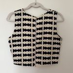 Anthropologie Bel Kazan Linen Sleeveless Bow Print Top Chic Minimalist Sz XS Black Photo 1