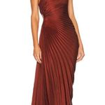 ALC Frank A.L.C. Delfina One-Shoulder Cutout Pleated Dress in Brunette Size 4 Photo 0