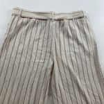 J.Jill Brown Striped Stretch Linen Belted Wide Leg Pant L Size L Photo 6
