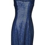 Be Smart Vintage 80s Blue Sequins Dress Made In USA Size M Size M Photo 0