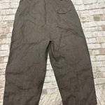 Vtg Linen High Waist Crop Wide Leg Pants Taupe Tan Artsy Small Boho Brown Photo 1