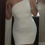 Forever 21 Off White One Shoulder Dress Photo 0
