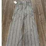 Hemish Gry whte Stripe Pant Wbelt TieWaist Wide leg linen beachy laganlook S NWT Photo 7