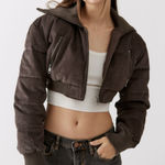 Urban Outfitters Lily Corduroy Cropped Puffer Jacket Photo 0